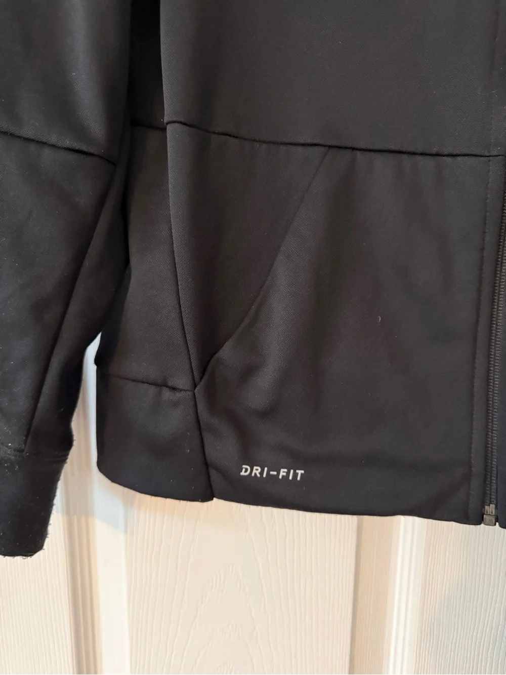 Nike Kids Black Hooded Full-Zip Jacket with White Logo